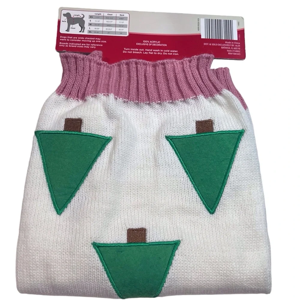2 NEW Pet Dog Christmas Sweaters Medium Christmas Trees And Fa La La La La